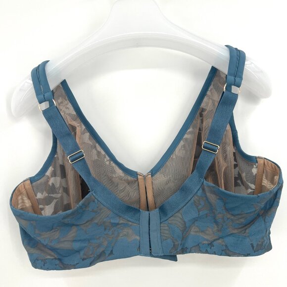 ThirdLove Unlined Foliage Perfect Coverage Bra Cornflower Blue with Nude 40F DDD - Picture 5 of 8